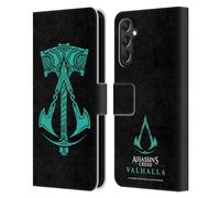 Head Case Designs Officially Licensed Assassin's Creed ACV Hammer And Crest 1 Valhalla Symbols And Patterns Leather Wallet Case Compatible With Samsung Galaxy A24 4G / M34 5G
