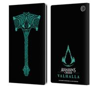 Head Case Designs Officially Licensed Assassin's Creed ACV Hammer And Crest 2 Valhalla Symbols And Patterns Leather Wallet Case Compatible With Amazon Fire Max 11 2023