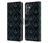 Head Case Designs Officially Licensed Assassin's Creed ACV Pattern 1 Valhalla Symbols And Patterns Leather Wallet Case Compatible With Samsung Galaxy A25 5G