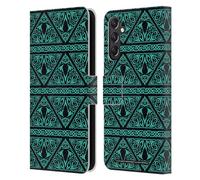 Head Case Designs Officially Licensed Assassin's Creed ACV Pattern 2 Valhalla Symbols And Patterns Leather Wallet Case Compatible With Samsung Galaxy A24 4G / M34 5G