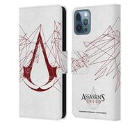 Head Case Designs Officially Licensed Assassin's Creed Geometric Logo Leather Wallet Case Compatible With Apple iPhone 12 / iPhone 12 Pro