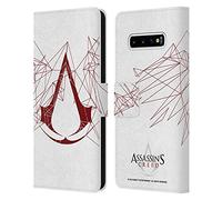 Head Case Designs Officially Licensed Assassin's Creed Geometric Logo Leather Wallet Case Compatible With Samsung Galaxy S10+ / S10 Plus