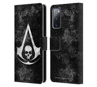 Head Case Designs Officially Licensed Assassin's Creed Grunge Black Flag Logos Leather Wallet Case Compatible With Samsung Galaxy S20 FE / 5G