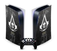 Head Case Designs Officially Licensed Assassin's Creed Grunge Black Flag Logos Vinyl Faceplate Gaming Skin Decal Compatible With Sony PlayStation 5 PS5 Digital Edition Console and DualSense Controller