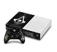 Head Case Designs Officially Licensed Assassin's Creed Grunge Black Flag Logos Vinyl Sticker Gaming Skin Decal Cover Compatible With Xbox One S Console and Controller Bundle
