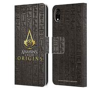 Head Case Designs Officially Licensed Assassin's Creed Hieroglyphics Origins Key Art Leather Wallet Case Compatible With Apple iPhone XR