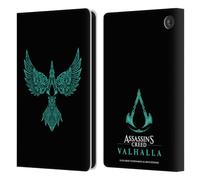 Head Case Designs Officially Licensed Assassin's Creed Raven Design Valhalla Symbols And Patterns Leather Wallet Case Compatible With Amazon Fire 7 2022
