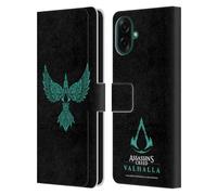 Head Case Designs Officially Licensed Assassin's Creed Raven Design Valhalla Symbols And Patterns Leather Wallet Case Compatible With Samsung Galaxy A07