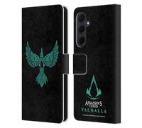 Head Case Designs Officially Licensed Assassin's Creed Raven Design Valhalla Symbols And Patterns Leather Wallet Case Compatible With Samsung Galaxy A35 5G