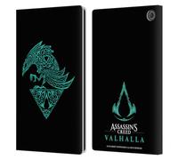 Head Case Designs Officially Licensed Assassin's Creed Raven Valhalla Symbols And Patterns Leather Wallet Case Compatible With Amazon Fire Max 11 2023