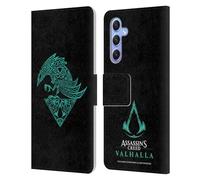 Head Case Designs Officially Licensed Assassin's Creed Raven Valhalla Symbols And Patterns Leather Wallet Case Compatible With Samsung Galaxy A34 5G