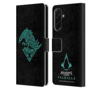 Head Case Designs Officially Licensed Assassin's Creed Raven Valhalla Symbols And Patterns Leather Wallet Case Compatible With Samsung Galaxy A36 5G