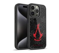 Head Case Designs Officially Licensed Assassin's Creed Red Logotype Shadows Graphics Gel Armour Case [Military Grade Protection] Compatible With Apple iPhone 15 Pro