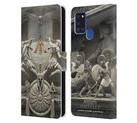 Head Case Designs Officially Licensed Assassin's Creed Sculpture Odyssey Key Art Leather Wallet Case Compatible With Samsung Galaxy A21s (2020)