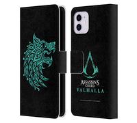 Head Case Designs Officially Licensed Assassin's Creed Wolf Valhalla Compositions And Patterns Leather Wallet Case Compatible With Apple iPhone 11