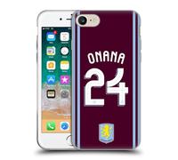Head Case Designs Officially Licensed Aston Villa FC Amadou Onana 2024/25 Crest Player Kit Gel Case [Military Grade] Compatible with Apple iPhone 7/8 / SE 2020 & 2022 and Compatible with MagSafe