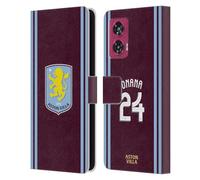 Head Case Designs Officially Licensed Aston Villa Football Club Amadou Onana 2024/25 Crest Player Kit Leather Book Wallet Case Cover Compatible With Motorola Edge 50 Fusion