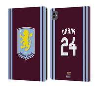 Head Case Designs Officially Licensed Aston Villa Football Club Amadou Onana 2024/25 Crest Player Kit Leather Book Wallet Case Cover Compatible With Apple iPad Pro 11 M4 2024
