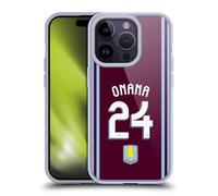 Head Case Designs Officially Licensed Aston Villa Football Club Amadou Onana 2024/25 Crest Player Kit Gel Case [Military Grade] Compatible with Apple iPhone 14 Pro and Compatible with MagSafe