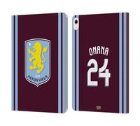 Head Case Designs Officially Licensed Aston Villa Football Club Amadou Onana 2024/25 Crest Player Kit Leather Book Wallet Case Cover Compatible With Apple iPad Air 13 2024