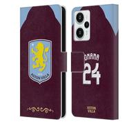 Head Case Designs Officially Licensed Aston Villa Football Club Amadou Onana 2025/26 Players Home Kit Leather Wallet Case Compatible With Xiaomi Redmi Note 12T