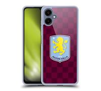 Head Case Designs Officially Licensed Aston Villa Football Club Checkered 2024 Crest Designs Gel Case [Military Grade Protection] Compatible With Samsung Galaxy A06 4G