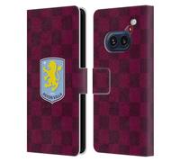 Head Case Designs Officially Licensed Aston Villa Football Club Checkered 2024 Crest Designs Leather Book Wallet Case Cover Compatible With Nothing Phone (2a)