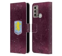 Head Case Designs Officially Licensed Aston Villa Football Club Distress 2024 Crest Designs Leather Book Wallet Case Cover Compatible With Moto G60 / Moto G40 Fusion