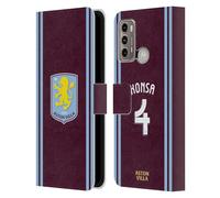 Head Case Designs Officially Licensed Aston Villa Football Club Ezri Konsa 2024/25 Crest Player Kit Leather Book Wallet Case Cover Compatible With Moto G60 / Moto G40 Fusion
