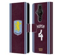 Head Case Designs Officially Licensed Aston Villa Football Club Ezri Konsa 2024/25 Crest Player Kit Leather Book Wallet Case Cover Compatible With Sony Xperia Pro-I