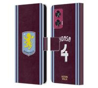 Head Case Designs Officially Licensed Aston Villa Football Club Ezri Konsa 2024/25 Crest Player Kit Leather Book Wallet Case Cover Compatible With Motorola Edge 50 Fusion