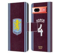 Head Case Designs Officially Licensed Aston Villa Football Club Ezri Konsa 2024/25 Crest Player Kit Leather Book Wallet Case Cover Compatible With Google Pixel 7a
