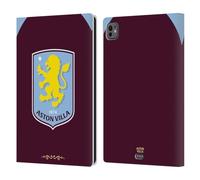 Head Case Designs Officially Licensed Aston Villa Football Club Home 2025/26 Crest Kit Leather Wallet Case Compatible With Apple iPad Pro 11 M4/M5 2024/2025