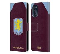 Head Case Designs Officially Licensed Aston Villa Football Club Home 2025/26 Crest Kit Leather Wallet Case Compatible With Motorola Moto G (2022)