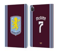 Head Case Designs Officially Licensed Aston Villa Football Club John McGinn 2024/25 Crest Player Kit Leather Book Wallet Case Cover Compatible With Apple iPad Pro 11 2020/2021 / 2022