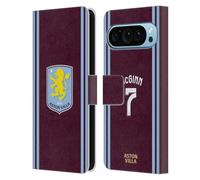 Head Case Designs Officially Licensed Aston Villa Football Club John McGinn 2024/25 Crest Player Kit Leather Book Wallet Case Cover Compatible With Google Pixel 9 / Pixel 9 Pro