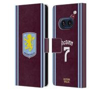 Head Case Designs Officially Licensed Aston Villa Football Club John McGinn 2024/25 Crest Player Kit Leather Book Wallet Case Cover Compatible With Nothing Phone (2a)