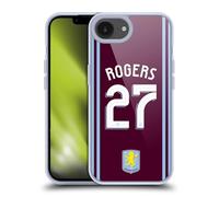 Head Case Designs Officially Licensed Aston Villa Football Club Morgan Rogers 2024/25 Crest Player Kit Gel Case [Military Grade Protection] Compatible With Apple iPhone 16e