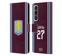 Head Case Designs Officially Licensed Aston Villa Football Club Morgan Rogers 2024/25 Crest Player Kit Leather Book Wallet Case Cover Compatible With Sony Xperia 1 V 5G