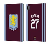 Head Case Designs Officially Licensed Aston Villa Football Club Morgan Rogers 2024/25 Crest Player Kit Leather Wallet Case Compatible With Apple iPad Pro 11 M4/M5 2024/2025