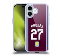 Head Case Designs Officially Licensed Aston Villa Football Club Morgan Rogers 2024/25 Crest Player Kit Gel Case [Military Grade Protection] Compatible With Apple iPhone 16