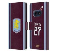 Head Case Designs Officially Licensed Aston Villa Football Club Morgan Rogers 2024/25 Crest Player Kit Leather Book Wallet Case Cover Compatible With Nothing Phone (2a)