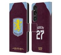 Head Case Designs Officially Licensed Aston Villa Football Club Morgan Rogers 2025/26 Players Home Kit Leather Wallet Case Compatible With Sony Xperia 1 VI 5G