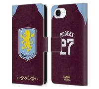 Head Case Designs Officially Licensed Aston Villa Football Club Morgan Rogers 2025/26 Players Home Kit Leather Wallet Case Compatible With Apple iPhone 16e