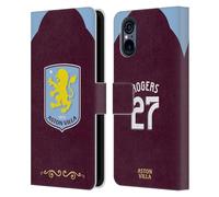 Head Case Designs Officially Licensed Aston Villa Football Club Morgan Rogers 2025/26 Players Home Kit Leather Wallet Case Compatible With Sony Xperia 5 V 5G