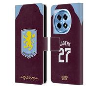 Head Case Designs Officially Licensed Aston Villa Football Club Morgan Rogers 2025/26 Players Home Kit Leather Wallet Case Compatible With OnePlus 12R