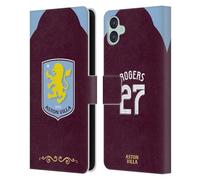Head Case Designs Officially Licensed Aston Villa Football Club Morgan Rogers 2025/26 Players Home Kit Leather Wallet Case Compatible With Samsung Galaxy M04 5G / A04e