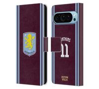 Head Case Designs Officially Licensed Aston Villa Football Club Ollie Watkins 2024/25 Crest Player Kit Leather Book Wallet Case Cover Compatible With Google Pixel 9 / Pixel 9 Pro
