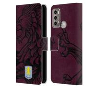 Head Case Designs Officially Licensed Aston Villa Football Club Oversized 2024 Crest Designs Leather Book Wallet Case Cover Compatible With Moto G60 / Moto G40 Fusion