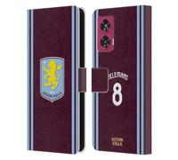 Head Case Designs Officially Licensed Aston Villa Football Club Youri Tielemans 2024/25 Crest Player Kit Leather Book Wallet Case Cover Compatible With Motorola Edge 50 Fusion